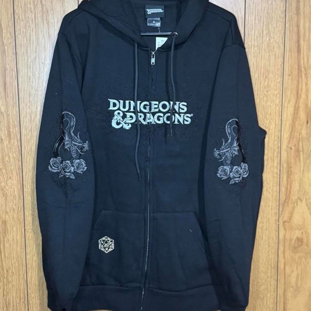 Black Dungeons & Dragons zip-up hoodie Size XL